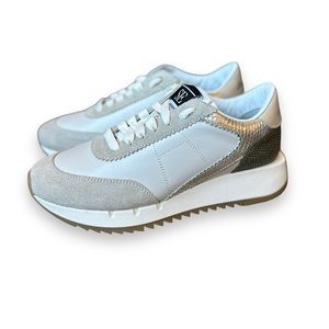 SAM EDELMAN Teddi White/Green Lea Tennis Shoes Size 6